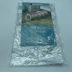 Gift Wrap Organizer White Clear See Through Handles Zip Closure